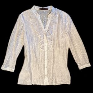 THE LIMITED silver polka ⚪dotted blouse